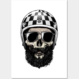 Skull Biker T-Shirt Posters and Art